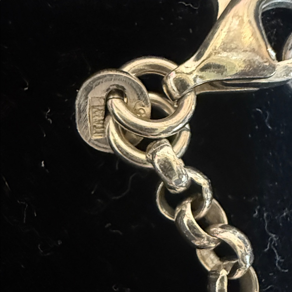 Elegant Sterling Silver Bracelet with Enamel  Flower Pendant - Picture 2 of 2
